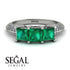 3 Stones Princess Emerald Ring - Rebecca No. 6 image 2