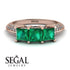 3 Stones Princess Emerald Ring - Rebecca No. 5