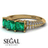 3 Stones Princess Emerald Ring - Rebecca No. 4 image 3
