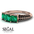3 Stones Princess Emerald Ring - Rebecca No. 35 image 3