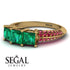 3 Stones Princess Emerald Ring - Rebecca No. 49 image 3