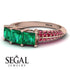 3 Stones Princess Emerald Ring - Rebecca No. 50 image 3