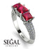 3 Stones Princess Ruby Ring - Rebecca No. 12 image 10