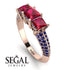 3 Stones Princess Ruby Ring - Rebecca No. 71 image 10