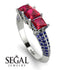 3 Stones Princess Ruby Ring - Rebecca No. 72 image 10