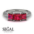 3 Stones Princess Ruby Ring - Rebecca No. 12 image 2