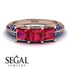 3 Stones Princess Ruby Ring - Rebecca No. 71