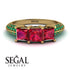 3 Stones Princess Ruby Ring - Rebecca No. 25 image 2