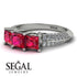 3 Stones Princess Ruby Ring - Rebecca No. 12 image 3