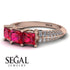 3 Stones Princess Ruby Ring - Rebecca No. 11 image 3