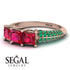 3 Stones Princess Ruby Ring - Rebecca No. 26