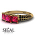 3 Stones Princess Ruby Ring - Rebecca No. 40