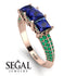 3 Stones Princess Sapphire Ring - Rebecca No. 29