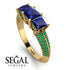 3 Stones Princess Sapphire Ring - Rebecca No. 28 image 10