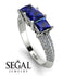 3 Stones Princess Sapphire Ring - Rebecca No. 15