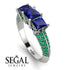 3 Stones Princess Sapphire Ring - Rebecca No. 30 image 10