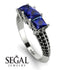 3 Stones Princess Sapphire Ring - Rebecca No. 45