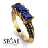 3 Stones Princess Sapphire Ring - Rebecca No. 43 image 10