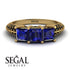 3 Stones Princess Sapphire Ring - Rebecca No. 43