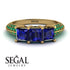3 Stones Princess Sapphire Ring - Rebecca No. 28