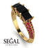 3 Stones Princess Black Diamond Ring - Rebecca No. 52