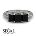 3 Stones Princess Black Diamond Ring - Rebecca No. 9 image 2