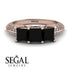 3 Stones Princess Black Diamond Ring - Rebecca No. 8 image 2