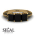 3 Stones Princess Black Diamond Ring - Rebecca No. 37
