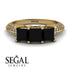 3 Stones Princess Black Diamond Ring - Rebecca No. 7 image 2