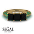 3 Stones Princess Black Diamond Ring - Rebecca No. 22