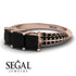 3 Stones Princess Black Diamond Ring - Rebecca No. 38