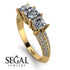 3 Stones Princess Diamond Ring - Rebecca No. 1