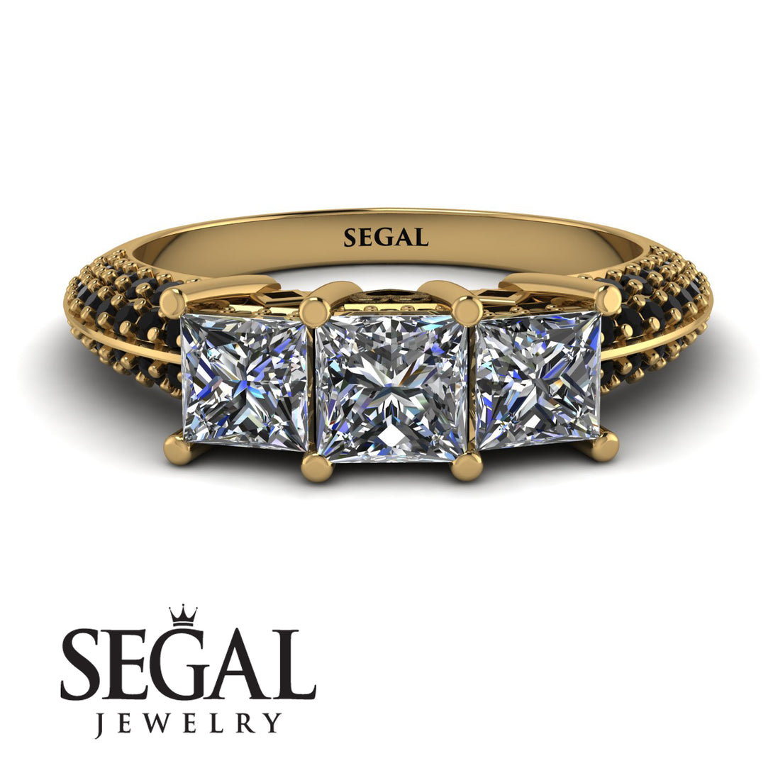 3 Stones Princess Diamond Ring - Rebecca No. 31