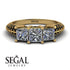 3 Stones Princess Diamond Ring - Rebecca No. 31