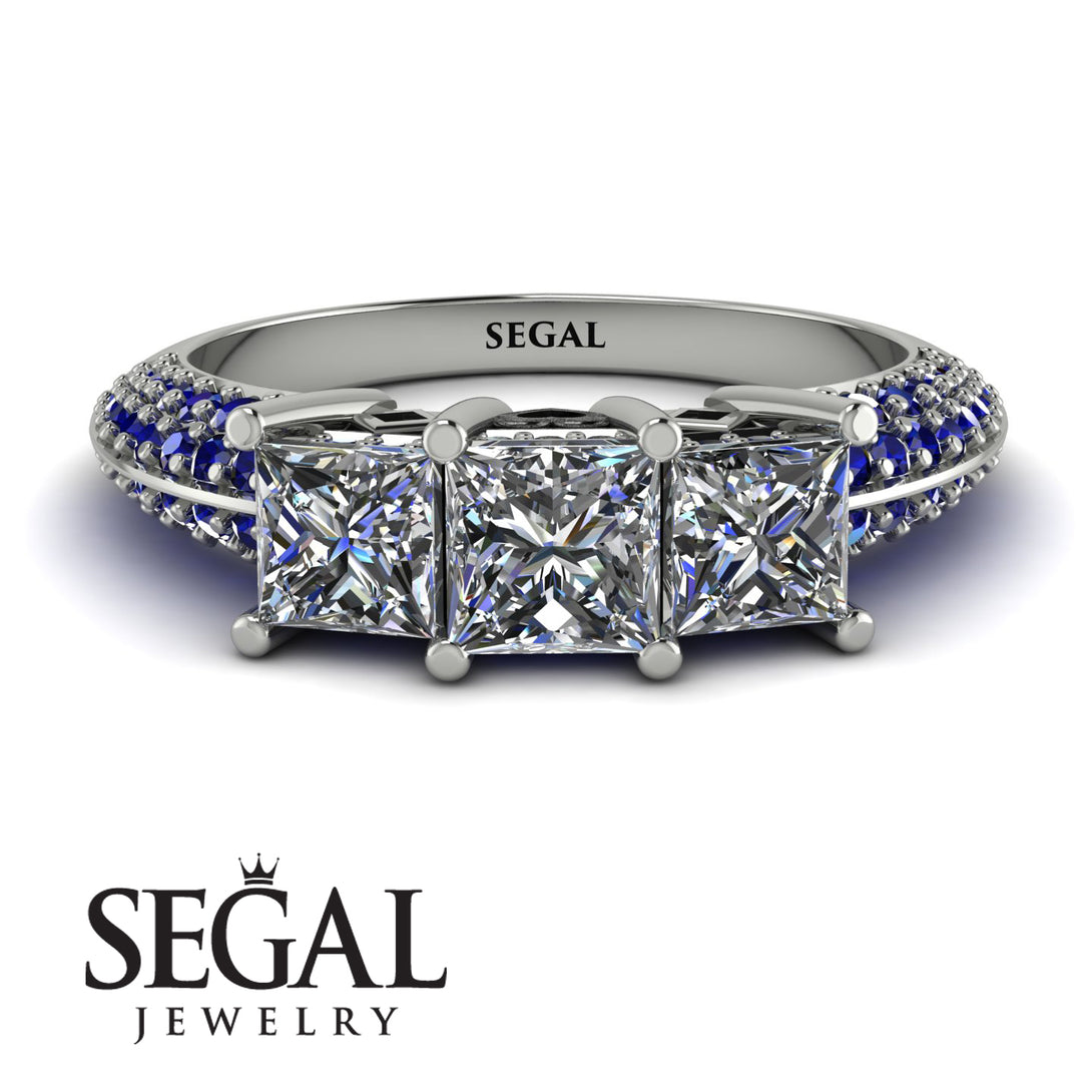 3 Stones Princess Diamond Ring - Rebecca No. 63