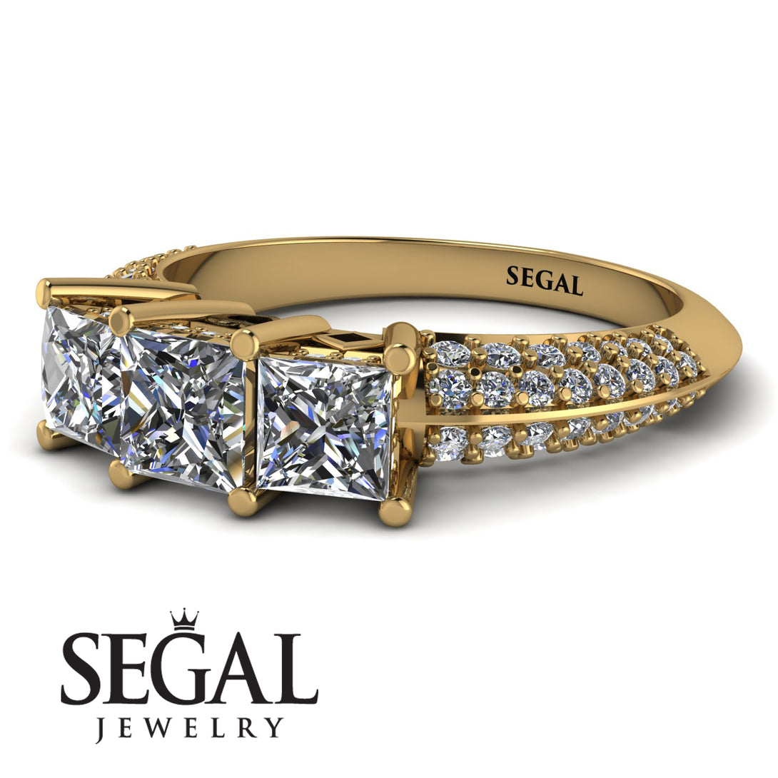 3 Stones Princess Diamond Ring - Rebecca No. 1