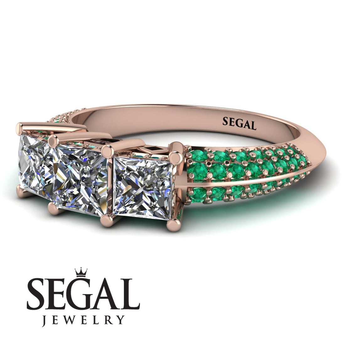 3 Stones Princess Diamond Ring - Rebecca No. 17