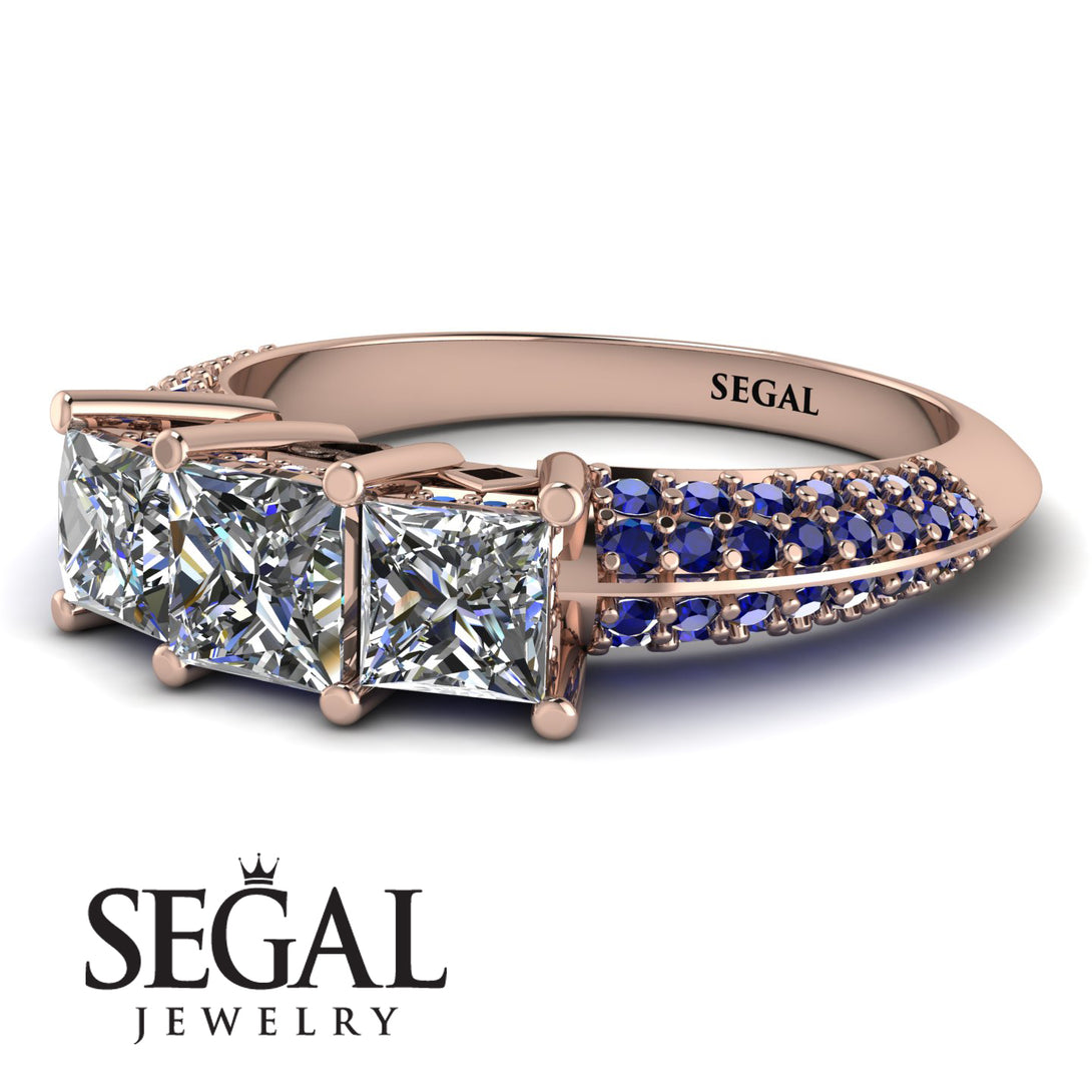 3 Stones Princess Diamond Ring - Rebecca No. 62