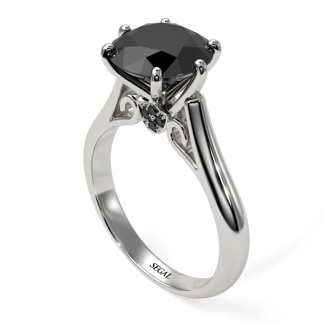 3ct Black Diamond Engagement Ring - June No. 39