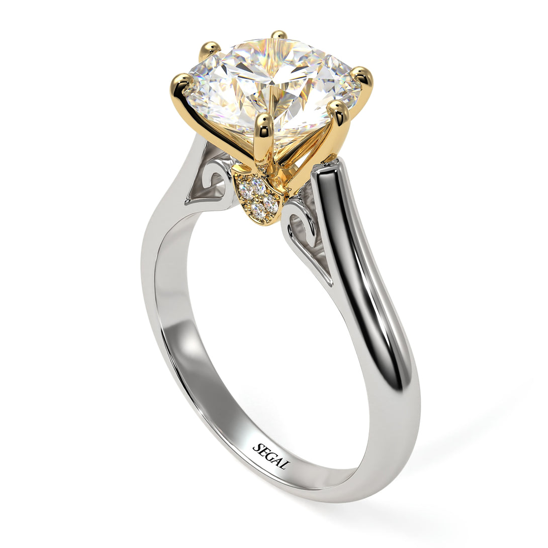 Two Tones 3ct Diamond Engagement Ring - June No. 77