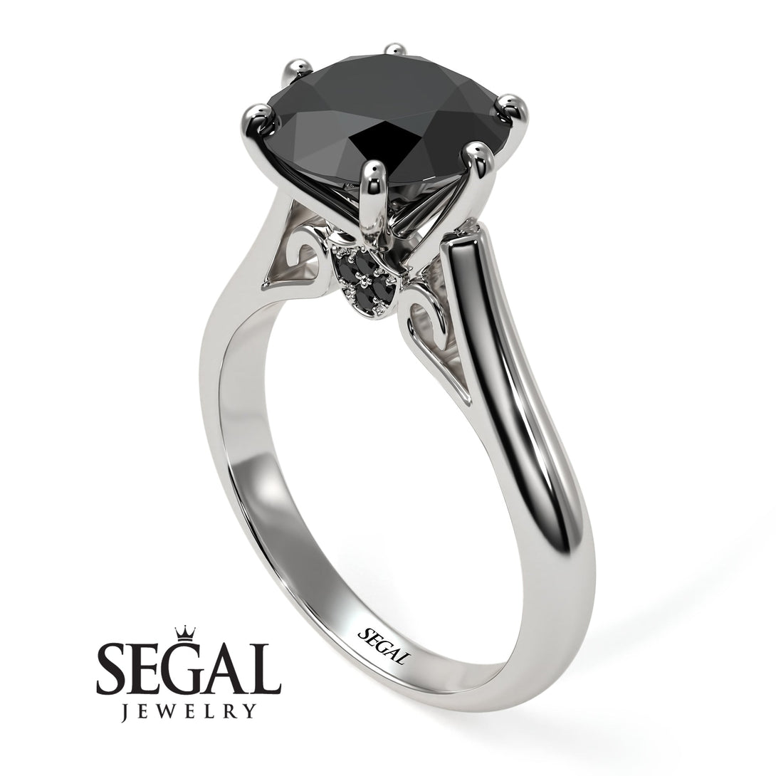 5ct Black Diamond Engagement Ring - June No. 390