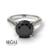 5ct Black Diamond Engagement Ring - June No. 390