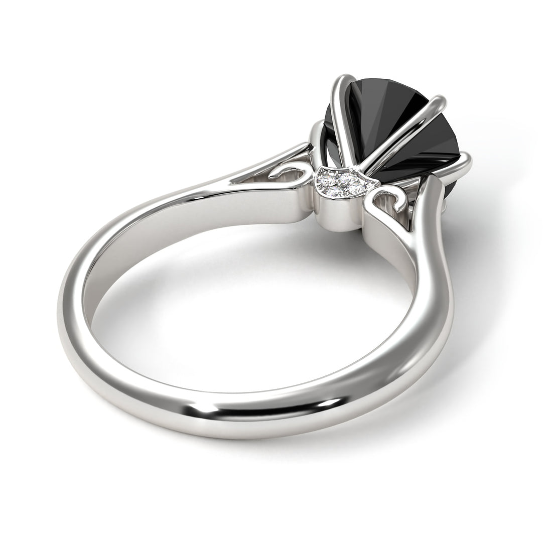 3ct Black Diamond Engagement Ring - June No. 9