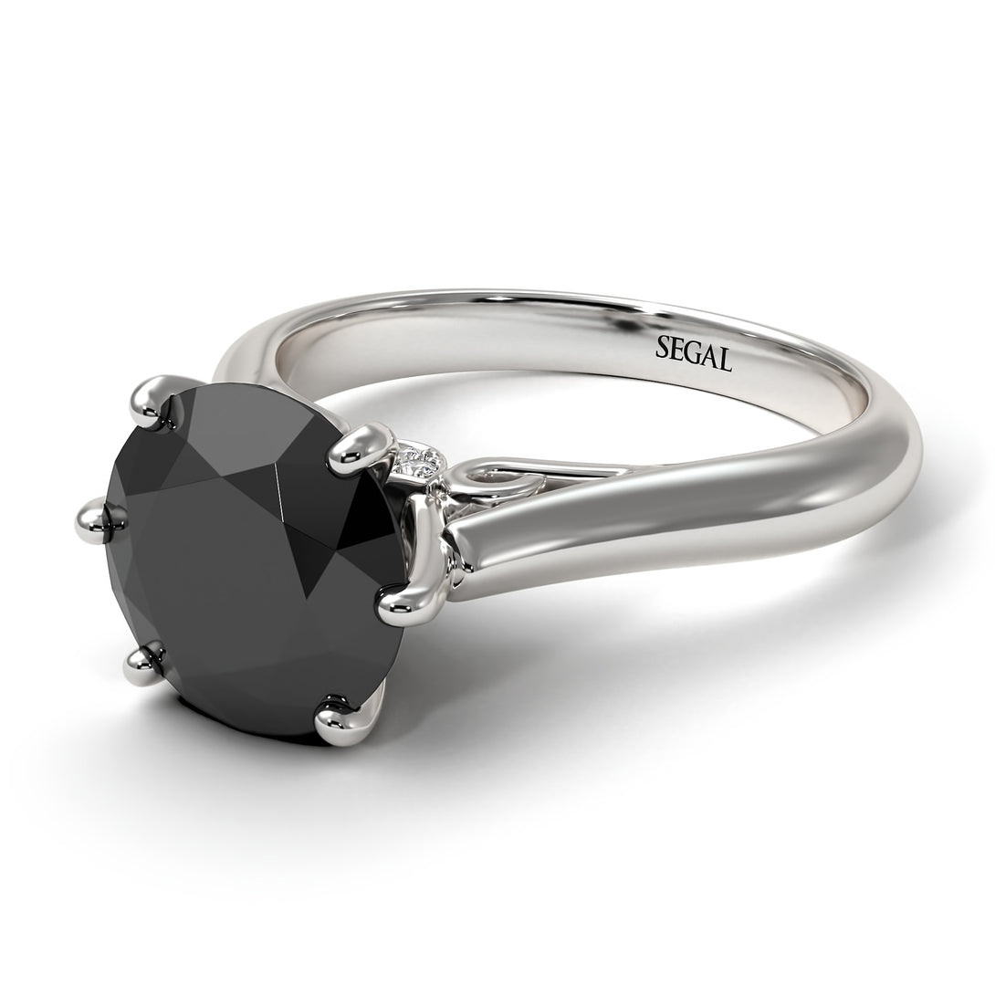 3ct Black Diamond Engagement Ring - June No. 9