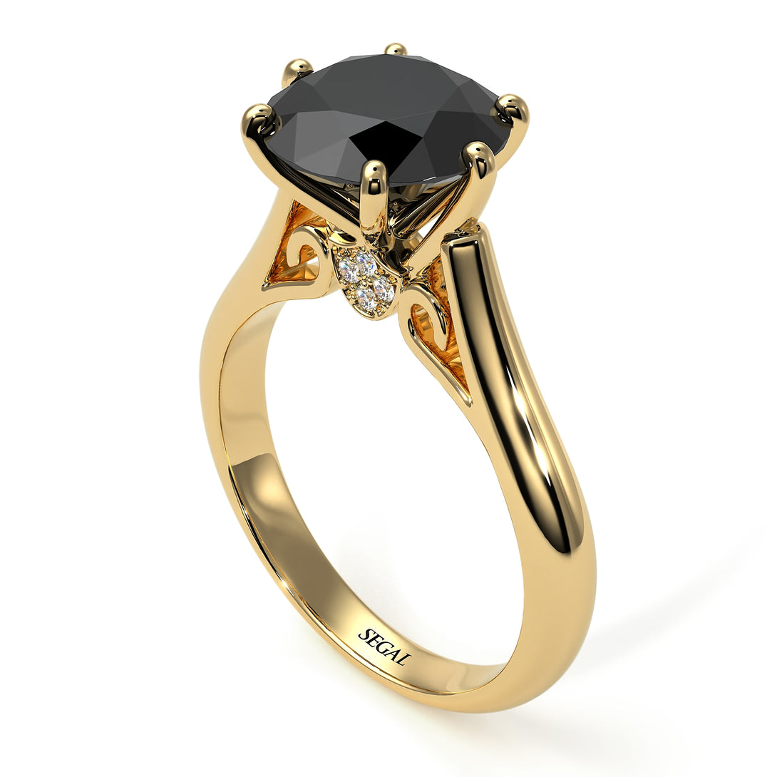3ct Black Diamond Engagement Ring - June No. 7
