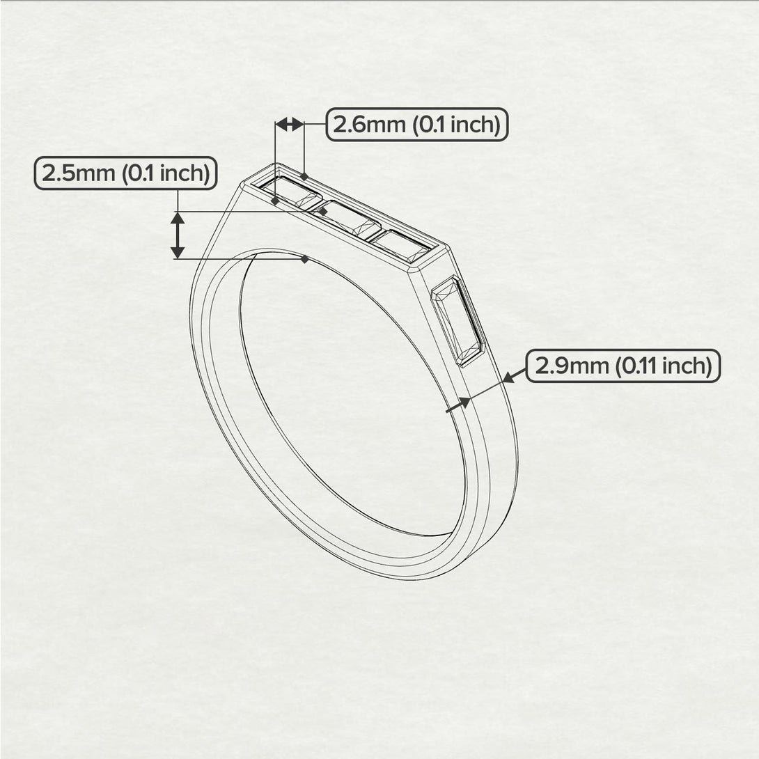 Emerald Cut Thin Diamond Signature Ring - Sara No. 33