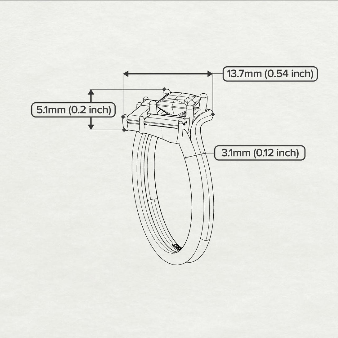 Stacking Princess Diamond Ring - Elise No. 3