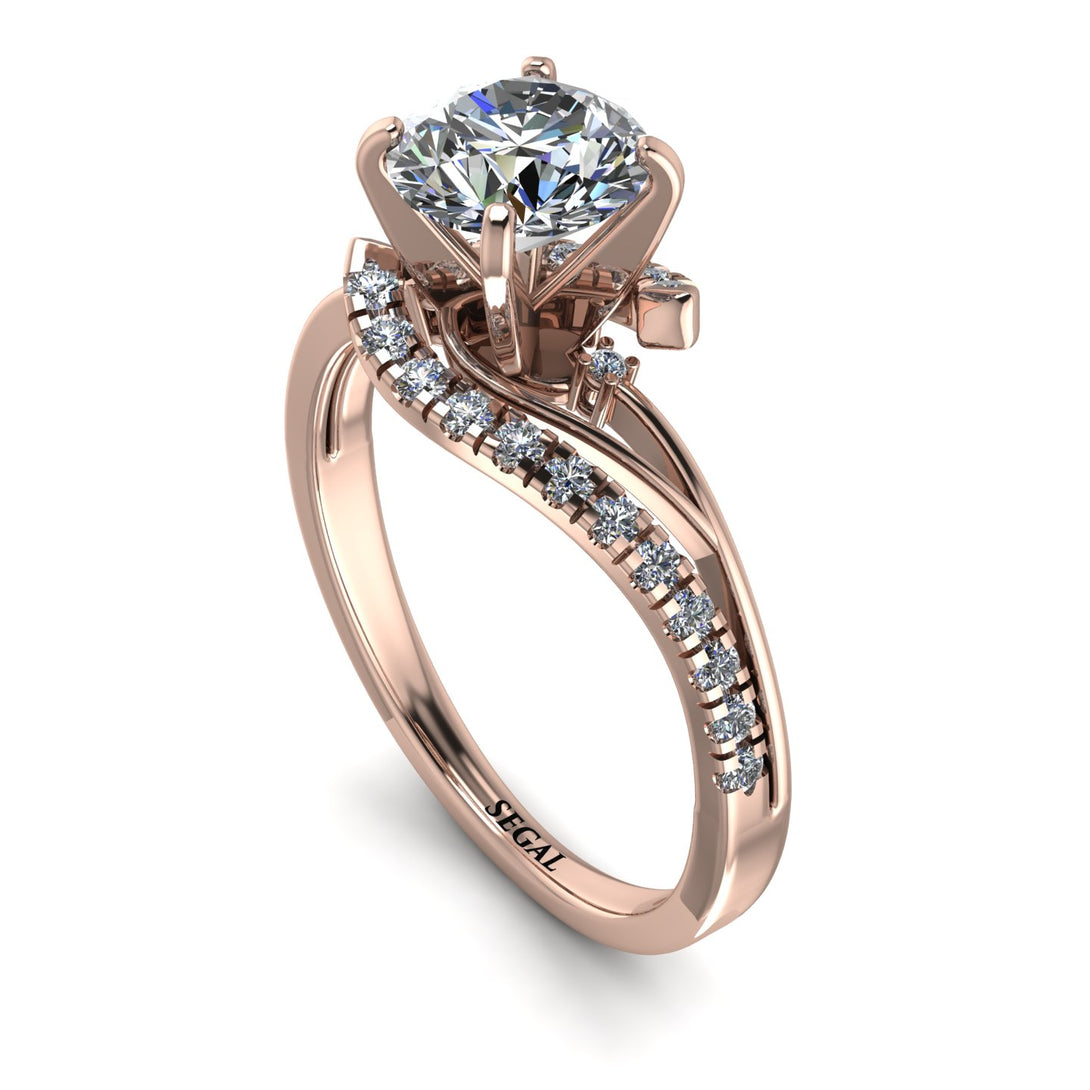 Twist Shank Diamond Engagement Ring - Maria No. 2