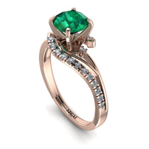 Twist Shank Emerald Engagement Ring - Maria No. 5 image 1