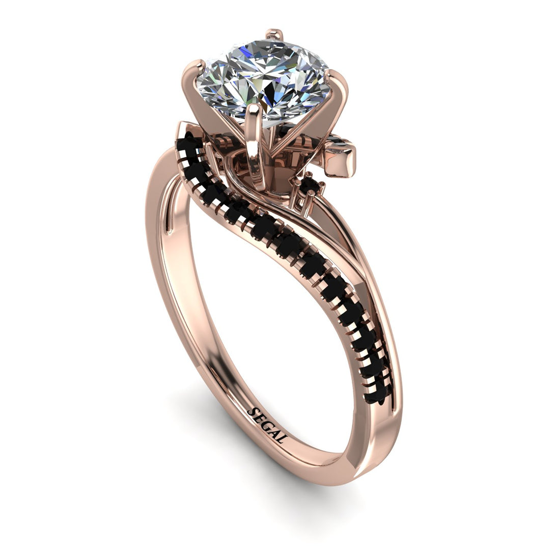 Twist Shank Diamond Engagement Ring - Maria No. 32